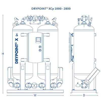 DRYPOINT XCp 1000-2800 Dimensions